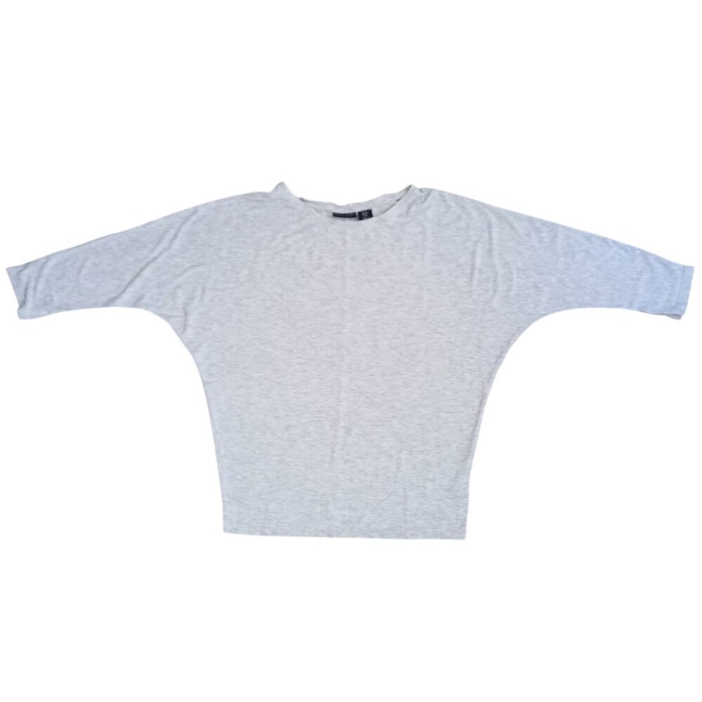 Tahari Gray Dolman Sleeve Top – Relaxed Fit, Size M